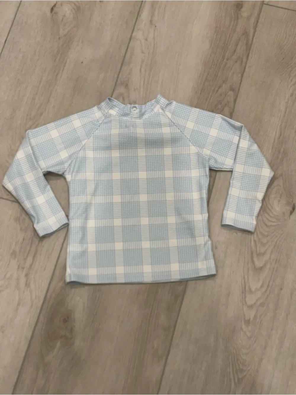 Minnow unisex sunwashed plaid rashguard, size 2T EUC